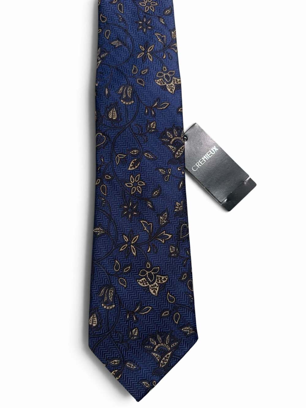 NWT Cremieux Floral Silk Necktie Blue